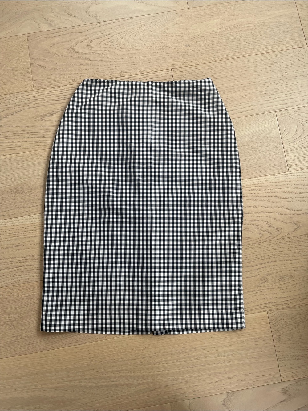S/S 2000 Runway - Ralph Lauren Black White Gingham Silk Taffeta Pencil Skirt